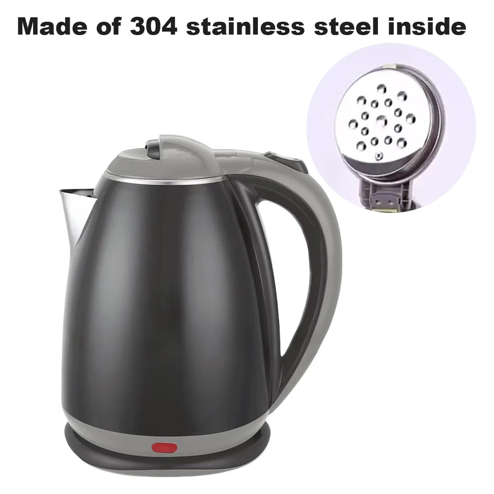 2L Electric Kettle Stainless Steel Fast Boil Water Heater Tea Household Kettle with Auto Shut-Off Protection Anti-scalding