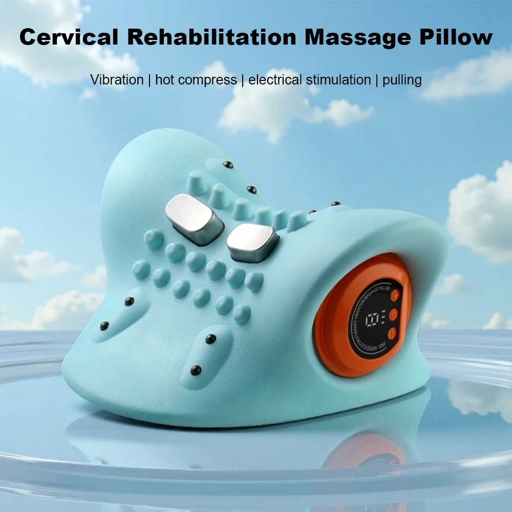 Neck Massager Pillow Adjustable Three speeds Heat Comfortable Stretching for Neck Shoulder Relaxation at Home Office Travel