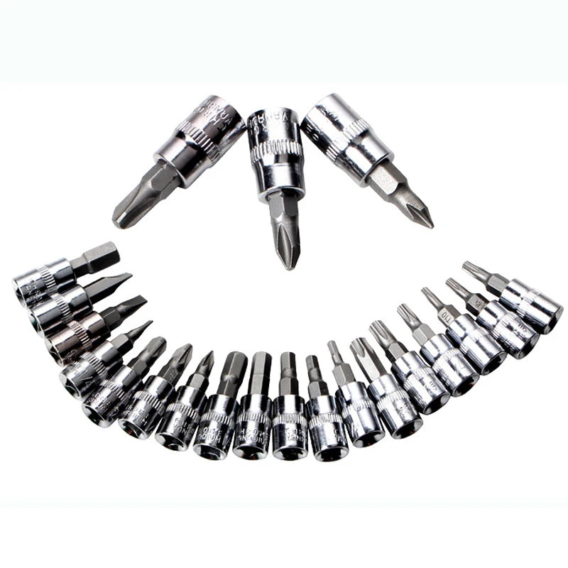 46 Pcs 1/4” Drive Socket Ratchet Wrench Set with Storage Case, Includes Metric Bit Socket Set and Extension Bar for Auto Repair