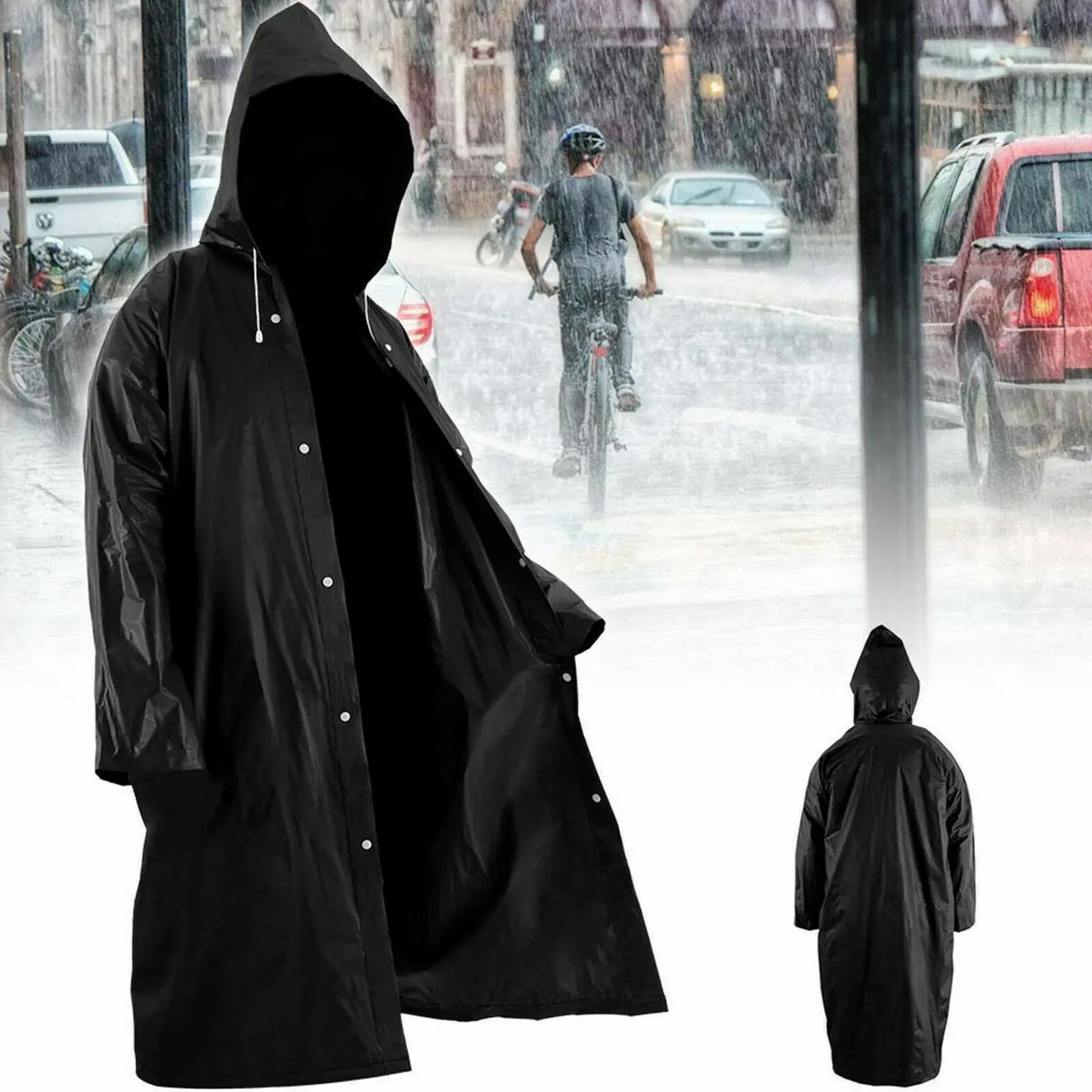 2X Waterproof Rain coat Poncho Reusable Plastic Adult Camping Festival Rain Coat