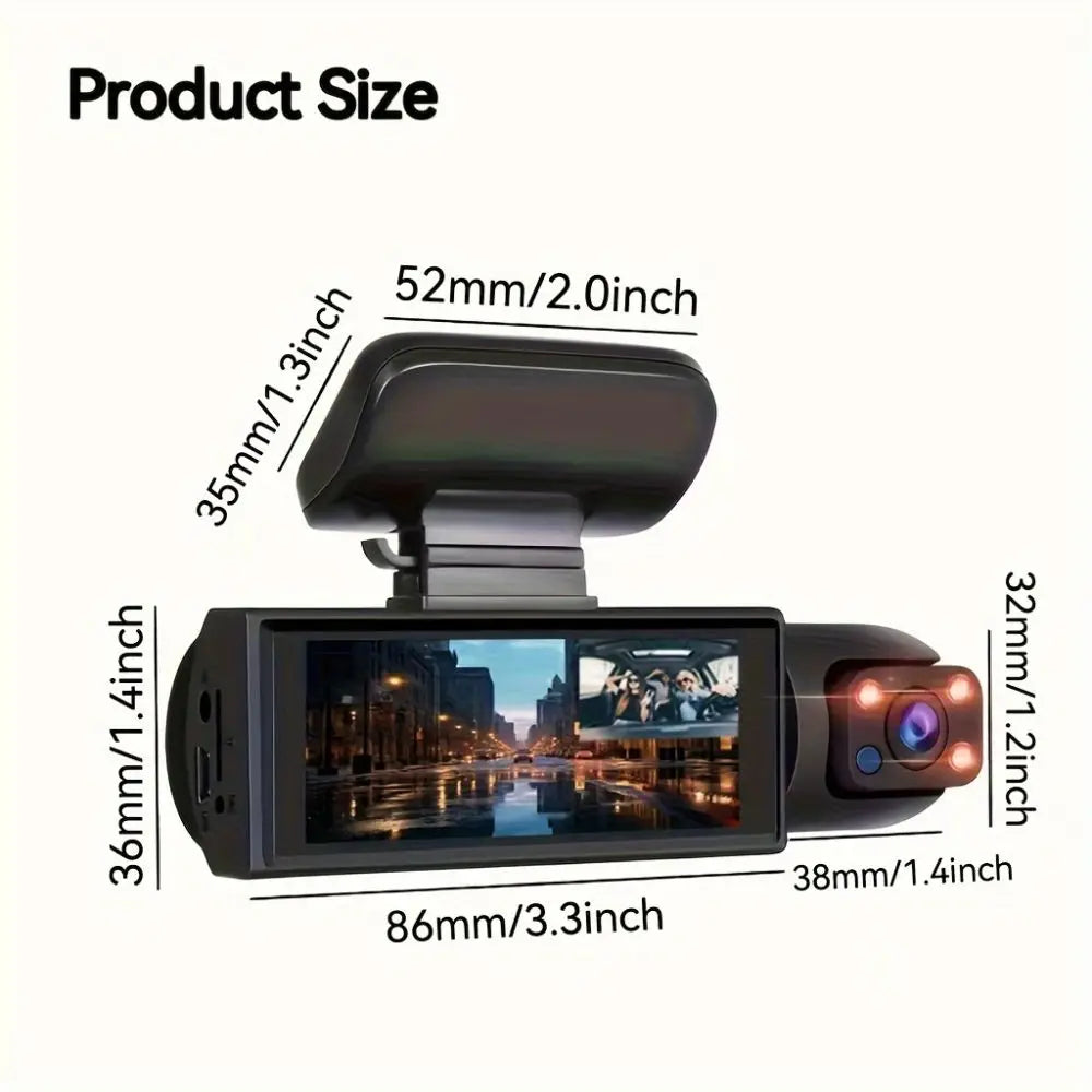 1080P HD Dash Cam Car Camera DVR Video Recorder 150 Wide-Angle Support 128GB with G-Sensor IR Night Vision Loop Recording
