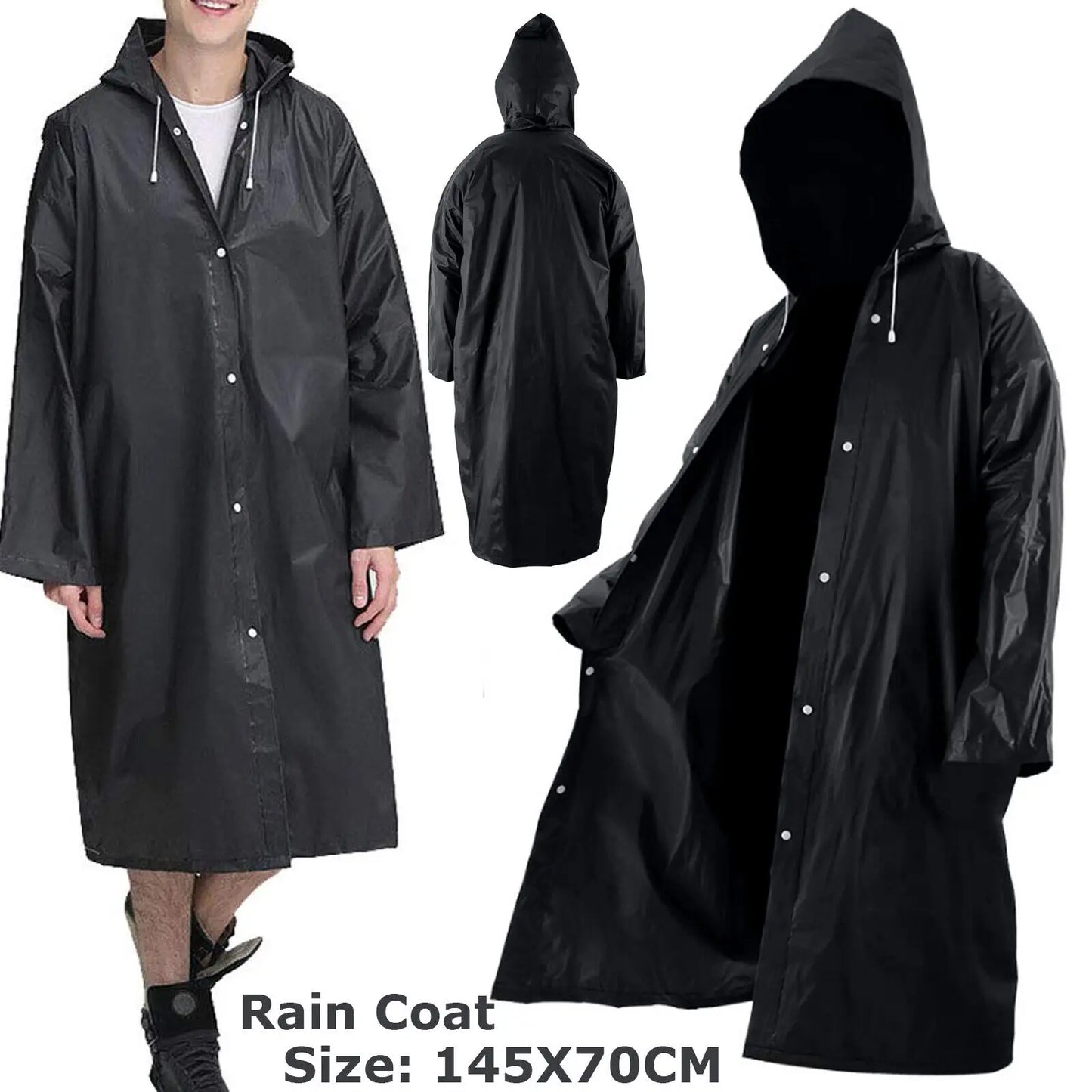 2X Waterproof Rain coat Poncho Reusable Plastic Adult Camping Festival Rain Coat