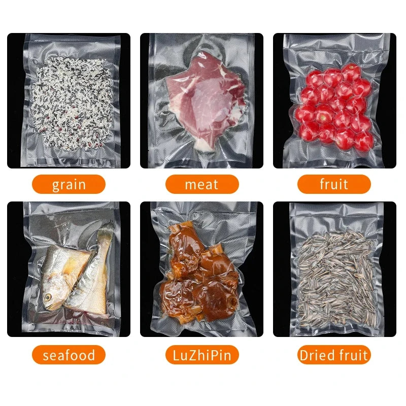 Vacuum Seal Bag and Sealing Machine Combo 2 in 1 Dual Mode Food Saver for Fruits Meat Snacks Sous Vide Preservation W/ 60 Bags