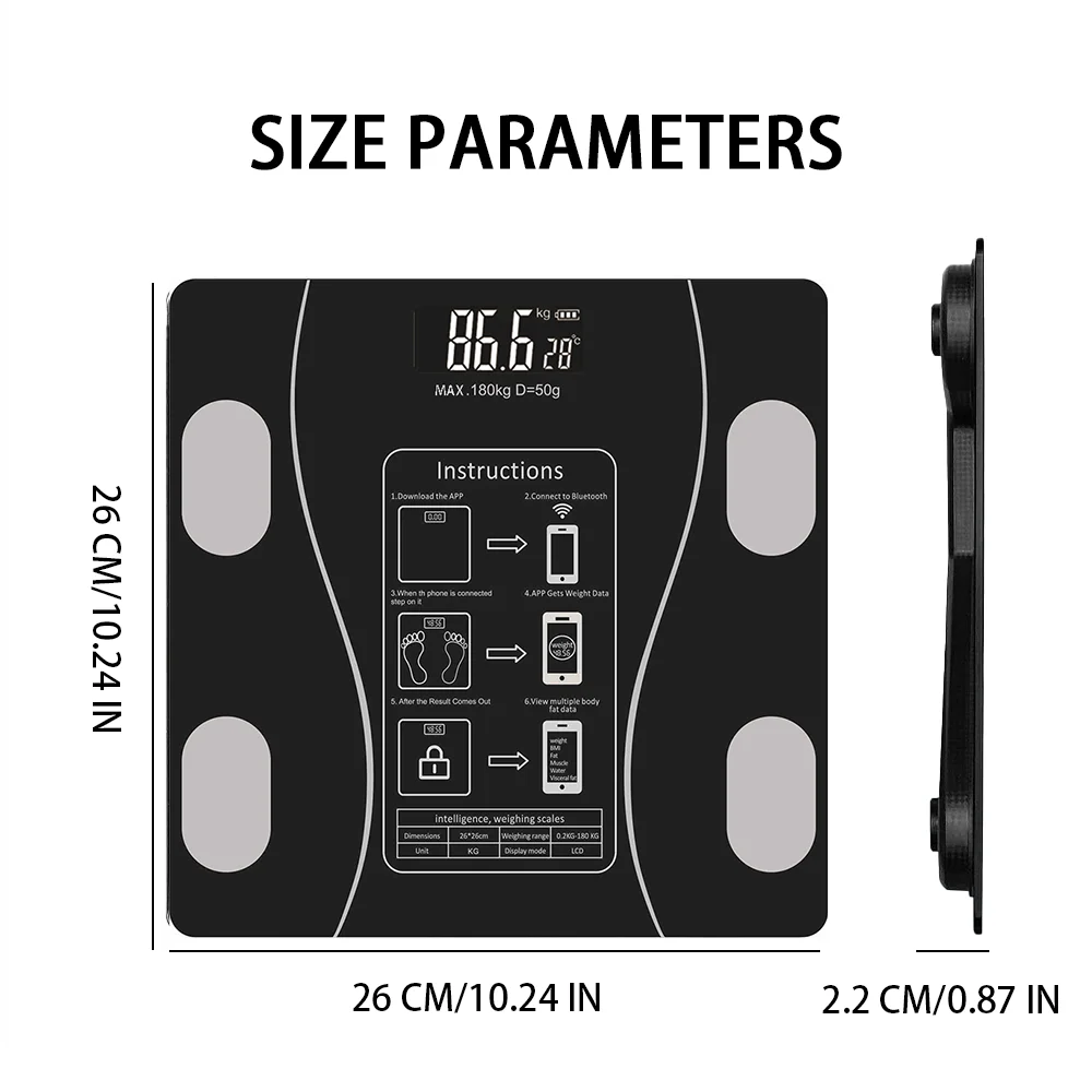Intelligent Body Fat Scale Electronic Weighing Scale Smart Digital Bluetooth Fat Scale Body Composition Analyzer Weighing Scale