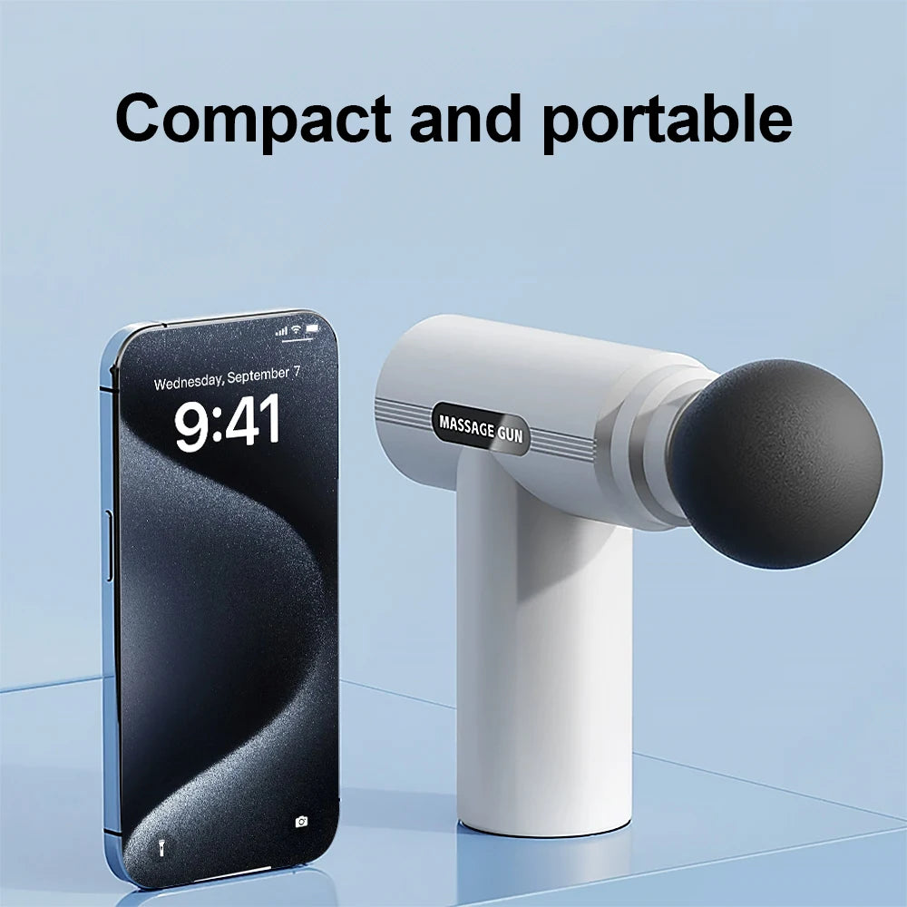 Portable Fascia Gun Vibration Massage Gun For Body Neck Back Deep Muscle Relaxation Fitness Mini Fascia Gun With Digital Display