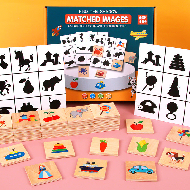 Find Shadow Shape Matching Puzzle Parent Child Interaction 1-4 Year Old Baby Puzzle Teaching Tool