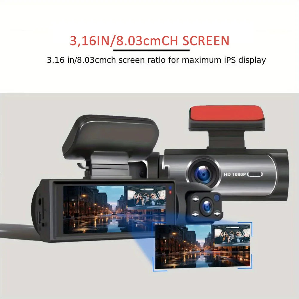 1080P HD Dash Cam Car Camera DVR Video Recorder 150 Wide-Angle Support 128GB with G-Sensor IR Night Vision Loop Recording