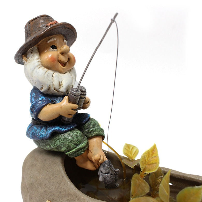 Creative resin ornaments for garden fishing sprites