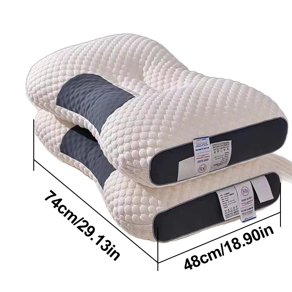 2PCS Knitted SPA Massage Pillows - 3D Ergonomic Cervical Support Adjustable Orthopedic Neck Pillow for Sleeping & Home Use