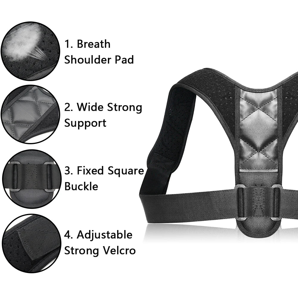 Podofo Adjustable Clavicle Posture Corrector Men Woemen Upper Back Brace Shoulder Lumbar Support Belt Corset Posture Correction