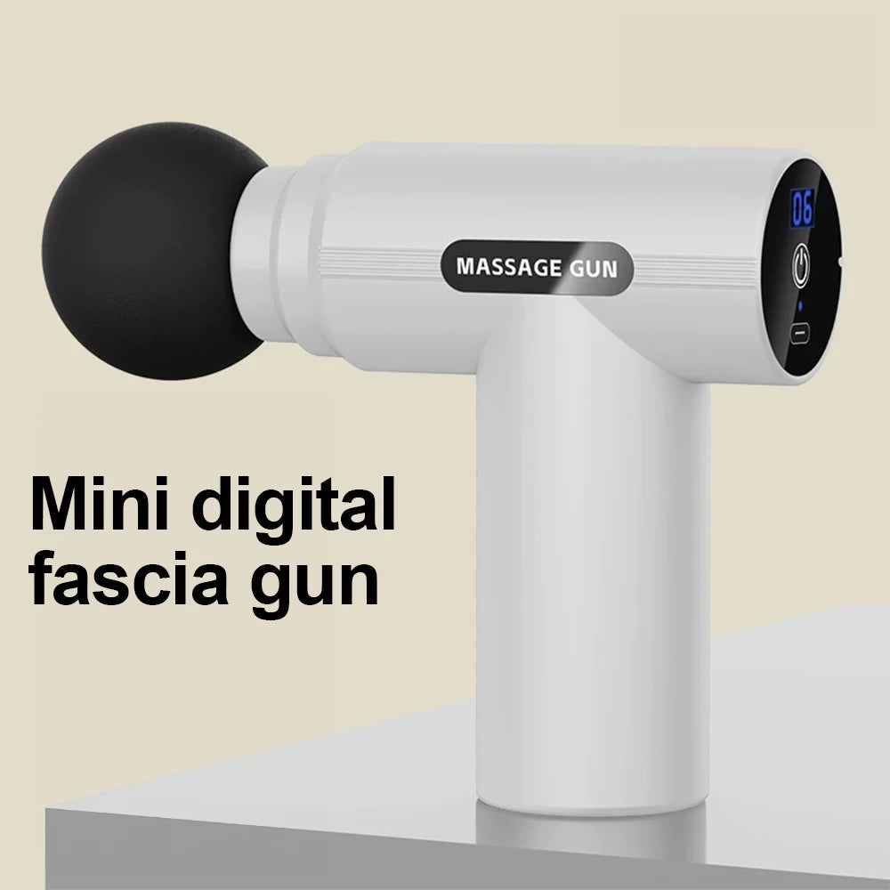 Portable Fascia Gun Vibration Massage Gun For Body Neck Back Deep Muscle Relaxation Fitness Mini Fascia Gun With Digital Display