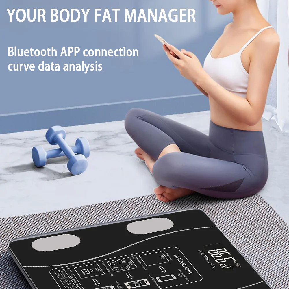 Intelligent Body Fat Scale Electronic Weighing Scale Smart Digital Bluetooth Fat Scale Body Composition Analyzer Weighing Scale