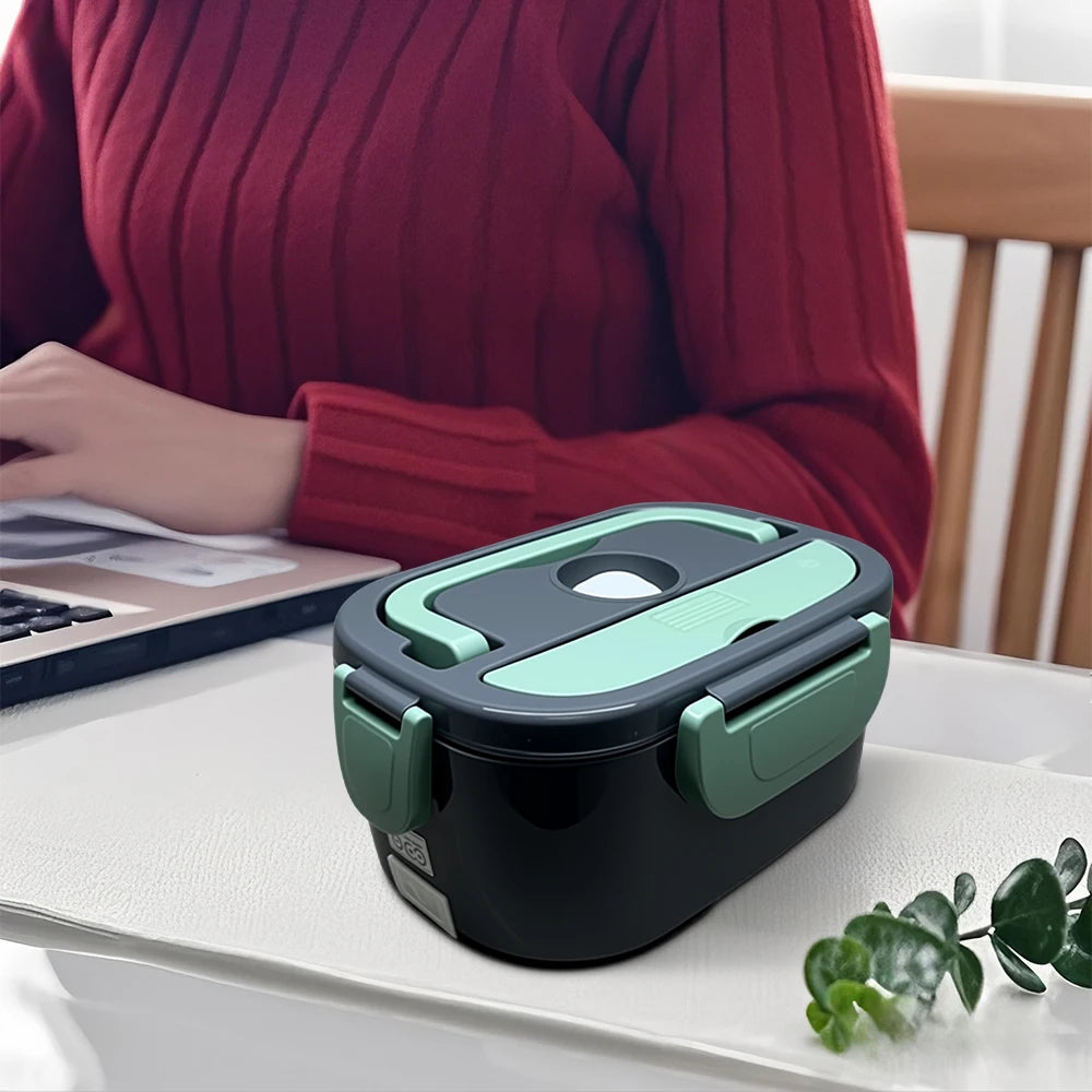 Portable Electric Lunch Box Stainless Steel Heated Food Container for Car/Office/Home Dining Box Microwave Oven