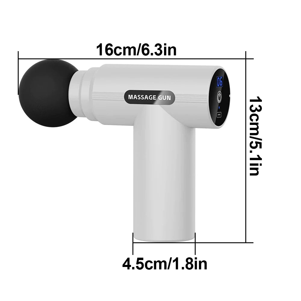 Mini Massage Gun Muscle Relaxation Deep Tissue Body Massager Dynamic Vibrator Portable LCD Digital Display Fascia Gun Massage