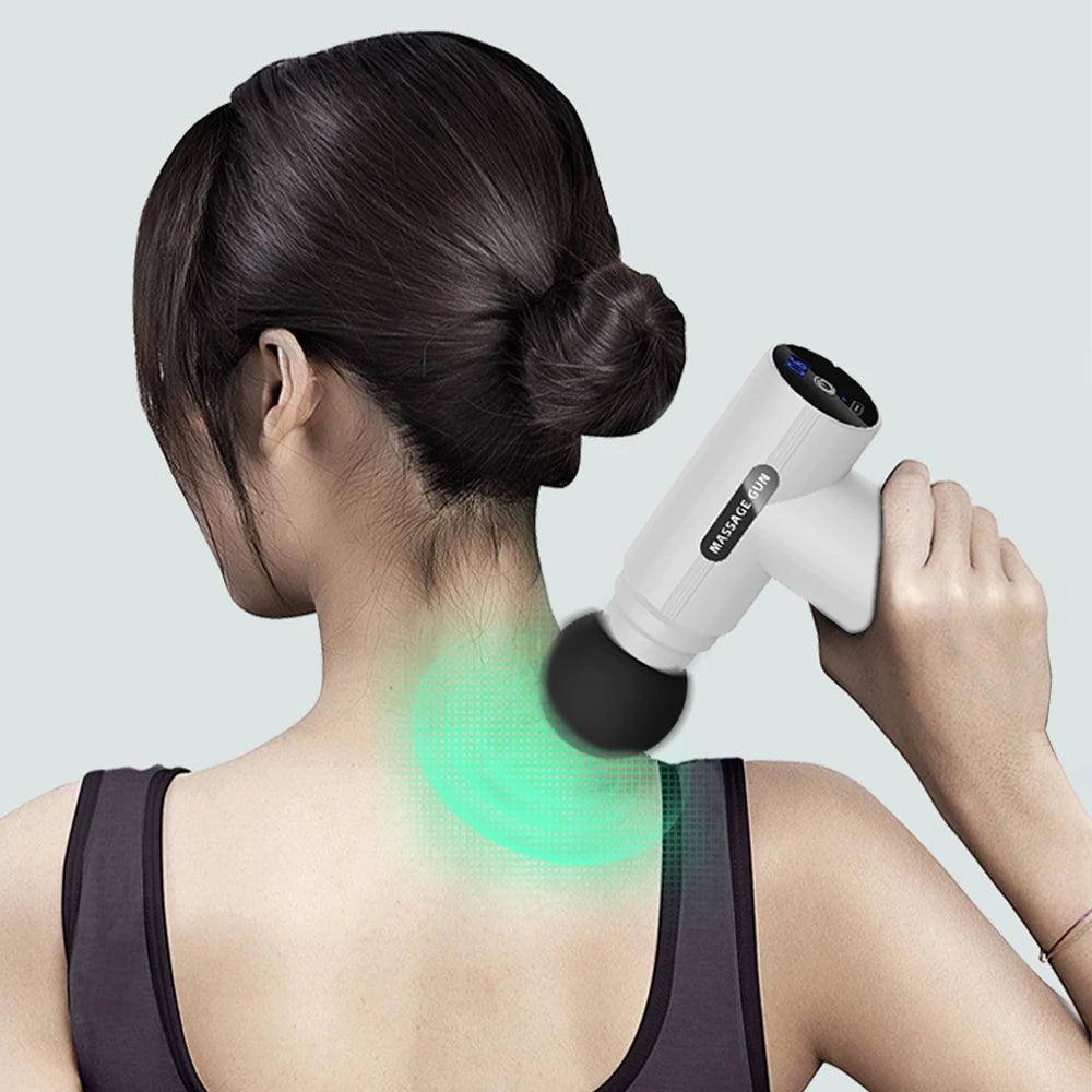 Mini Massage Gun Muscle Relaxation Deep Tissue Body Massager Dynamic Vibrator Portable LCD Digital Display Fascia Gun Massage