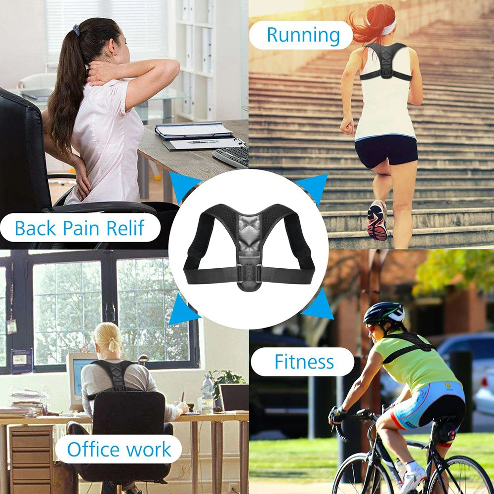Podofo Adjustable Clavicle Posture Corrector Men Woemen Upper Back Brace Shoulder Lumbar Support Belt Corset Posture Correction