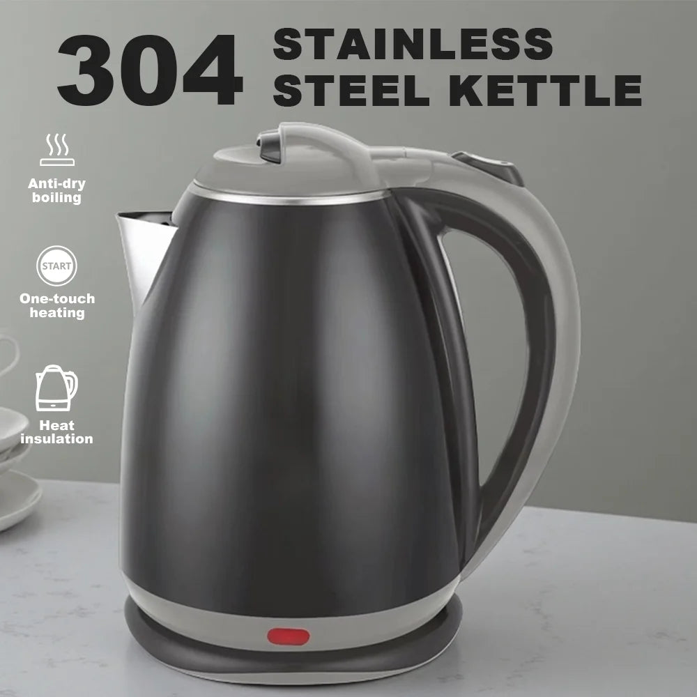 2L Electric Kettle Stainless Steel Fast Boil Water Heater Tea Household Kettle with Auto Shut-Off Protection Anti-scalding
