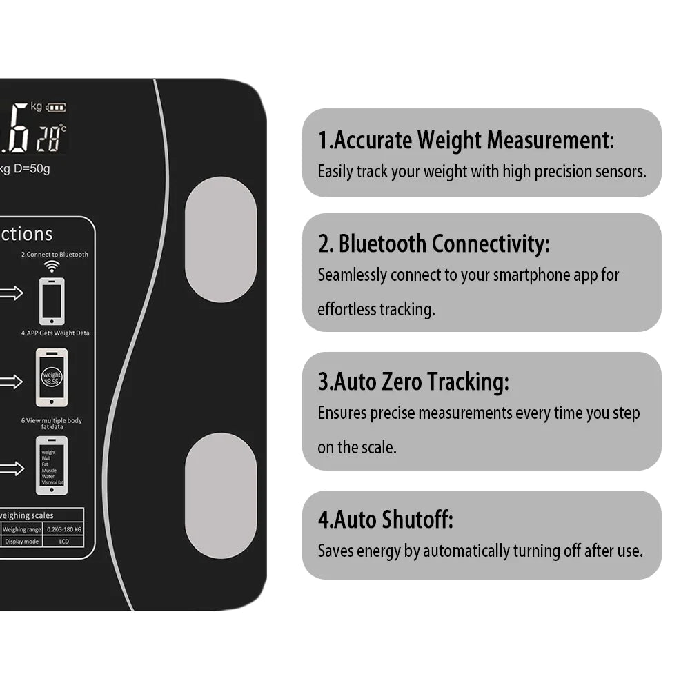Intelligent Body Fat Scale Electronic Weighing Scale Smart Digital Bluetooth Fat Scale Body Composition Analyzer Weighing Scale