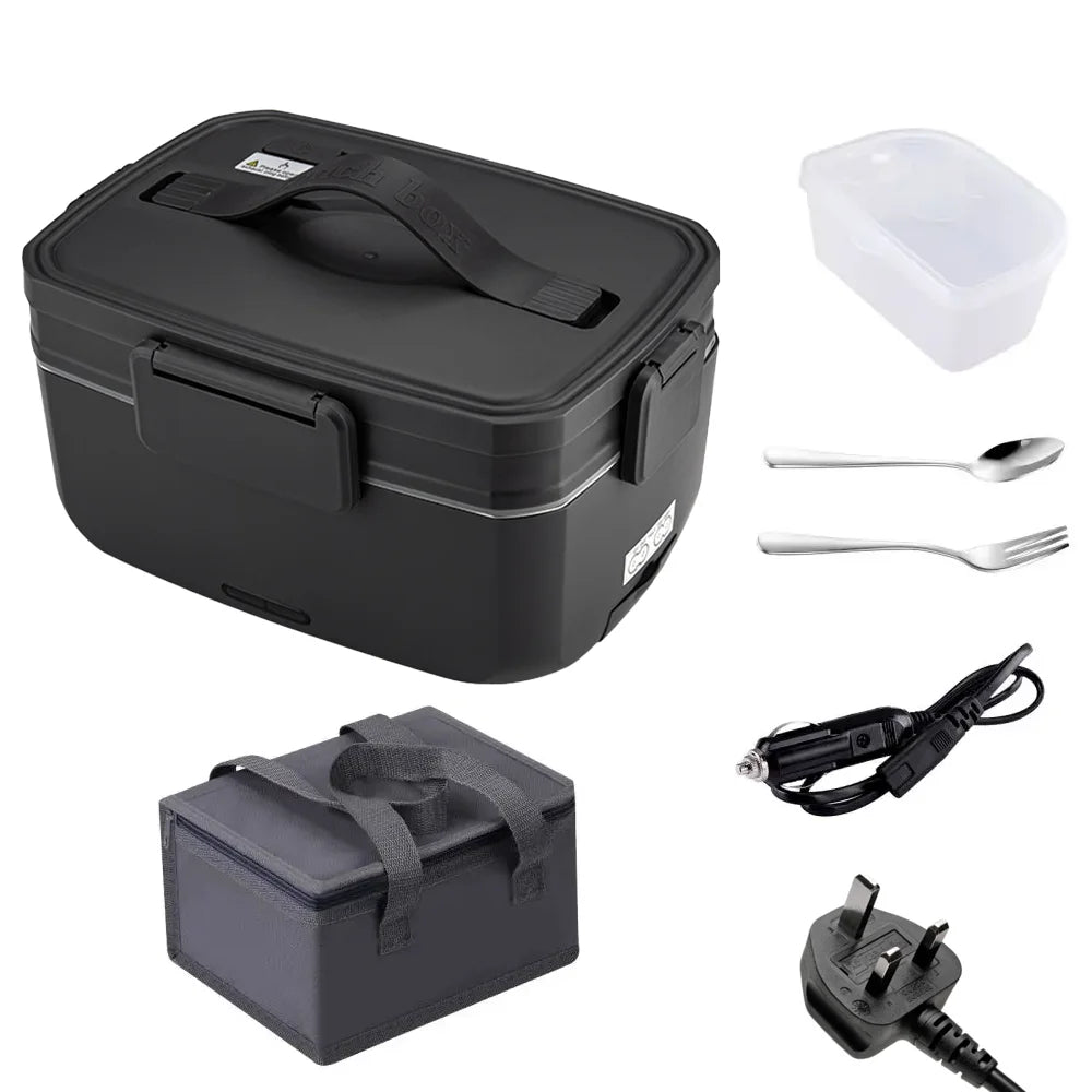Clearance Sale 1.5L/3L Electric Lunch Box 40W/90W Fast Heating Portable Self-Heating Food Container Stainless Steel Liner Button Control Bento Box for Office School Travel UK Stock