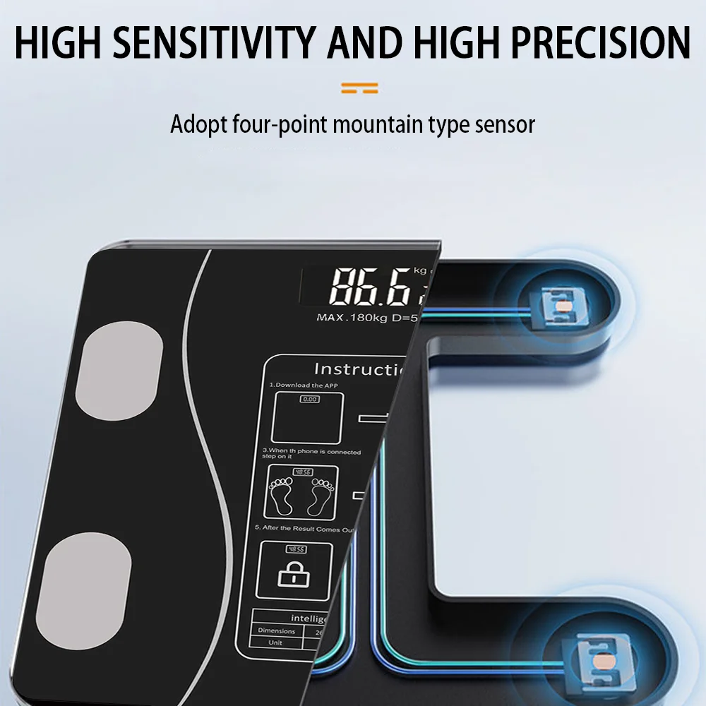 Intelligent Body Fat Scale Electronic Weighing Scale Smart Digital Bluetooth Fat Scale Body Composition Analyzer Weighing Scale