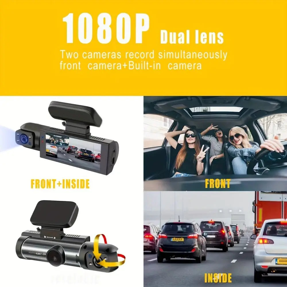 1080P HD Dash Cam Car Camera DVR Video Recorder 150 Wide-Angle Support 128GB with G-Sensor IR Night Vision Loop Recording