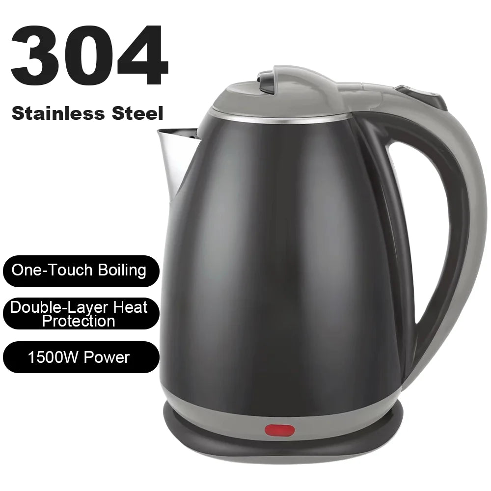 2L Electric Kettle Stainless Steel Fast Boil Water Heater Tea Household Kettle with Auto Shut-Off Protection Anti-scalding