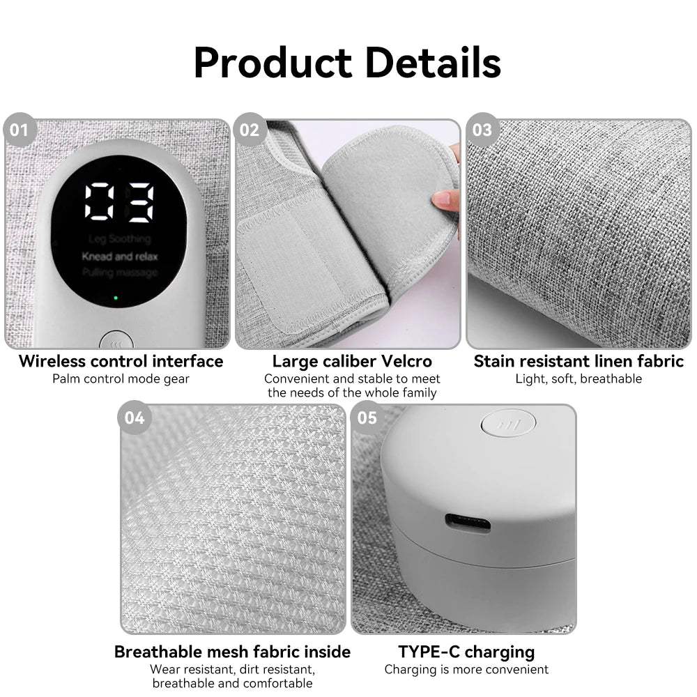 Portable Wireless 360° Air Pressure Calf Massager Eletric Leg Massage Calf And Foot Airbag Compresstion Relax Ergonomic Massager