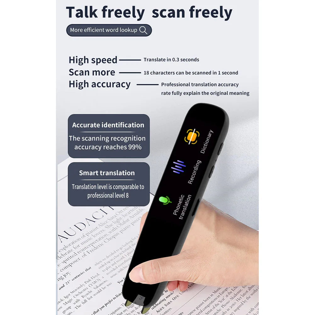 Smart AI Scan Reader Portable Voice Translator Scanner Pen WIFI AI Voice Languages Translator For Dyslexia Autism