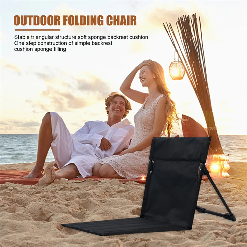 Foldable Camping Chair Outdoor Garden Park Single Lazy Chair Backrest Cushion Picnic Camping Folding Back Chair Beach Chairs