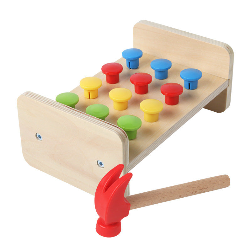 Christmas toy gift 2-in-1 pile driving platform children's puzzle color certification matching fun and creative versatile set of column puzzle toys