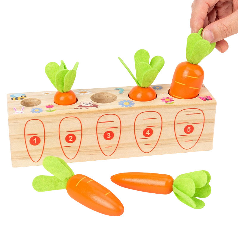 Wooden Fun Number Carrot Pulling Game Enlightenment Cognition 3-4 Year Old Early Education Toy