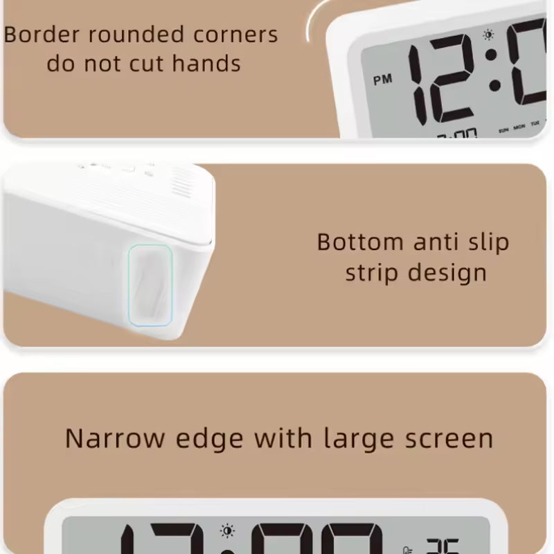 Multifunctional Digital Clock: Adjustable LED Brightness, Temp & Humidity Display, Dual - Mode Alarm, for Bedside or Desk