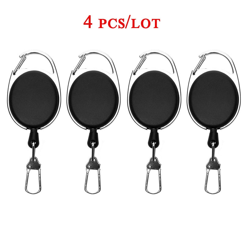 Retractable Key Chain Reel Badge Holder Fly Fishing Zinger Retractor with Quick Release Spring Clip Fishing Accessories