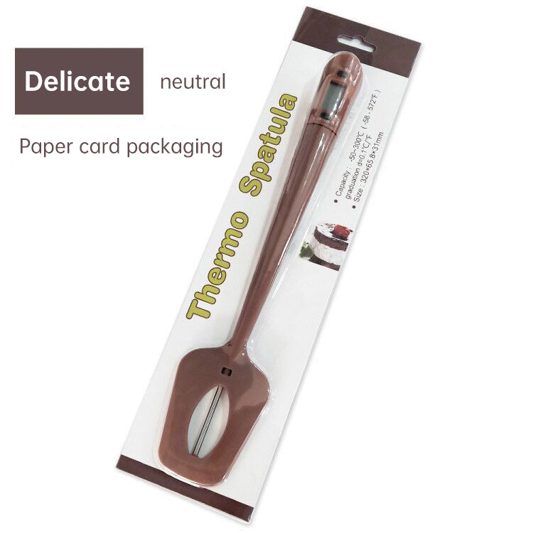 Digital Cooking Thermometer Double Use Silicone Scraper Spatula Safety Cooking Food BBQ Meat Thermometer Baking Tool
