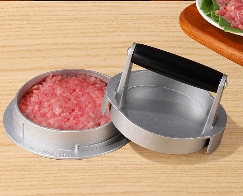 DIY rotary meat patty press three in one adjustable household aluminum alloy hamburger meat press mold manual