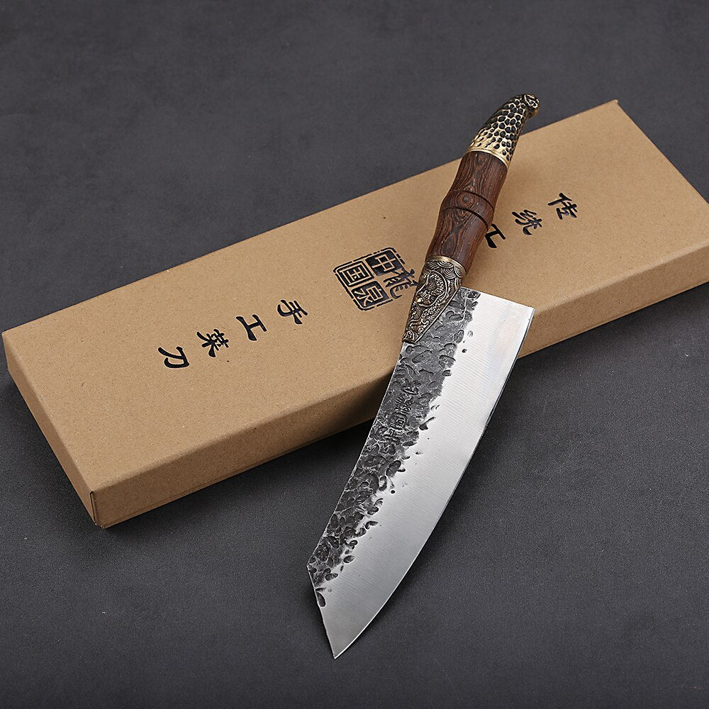 Handmade Chinese kitchen Chef Knife Multifunctional Meat Cleaver Vegetable Cutter Fixed blade Chopper Cooking Tools