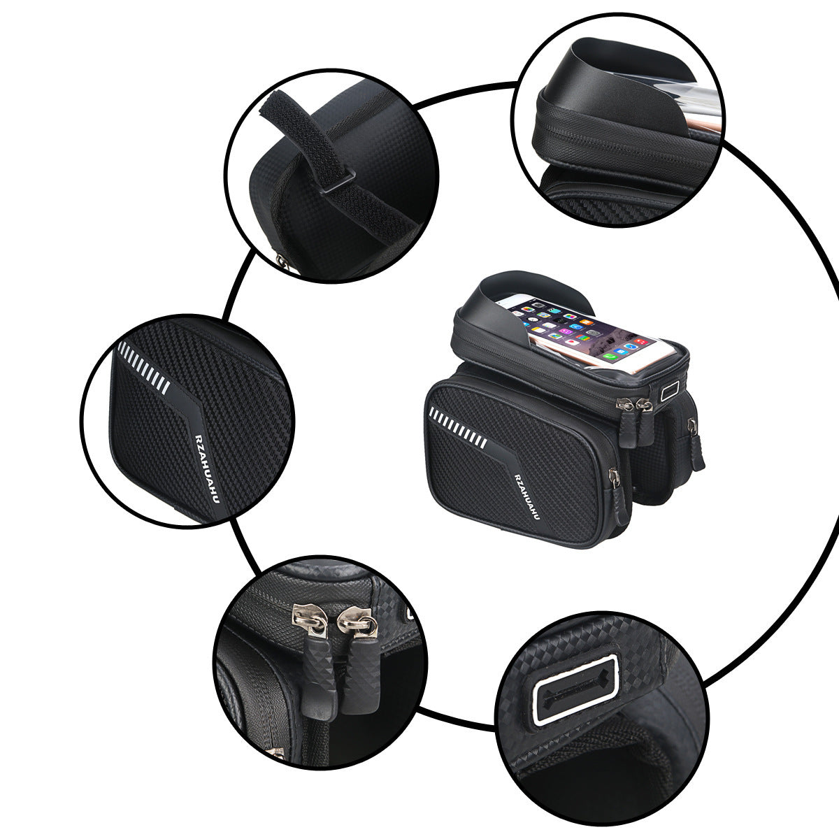 Bicycle Bag Front Beam Bag Mountain Bike Mobile Phone Front Hanging Bicycle Saddle Storage Bag Riding Equipment Accessories