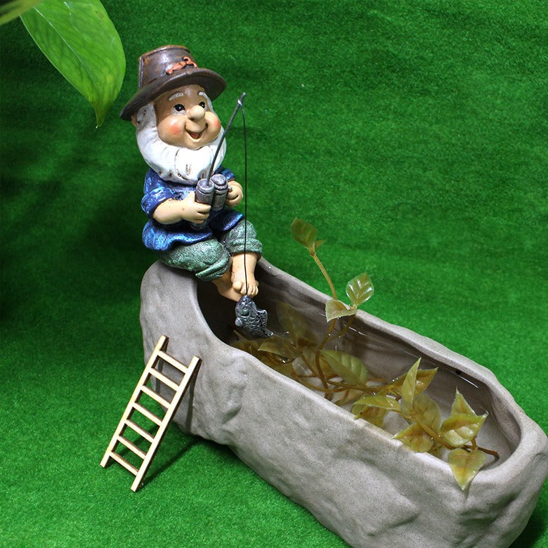 Creative resin ornaments for garden fishing sprites