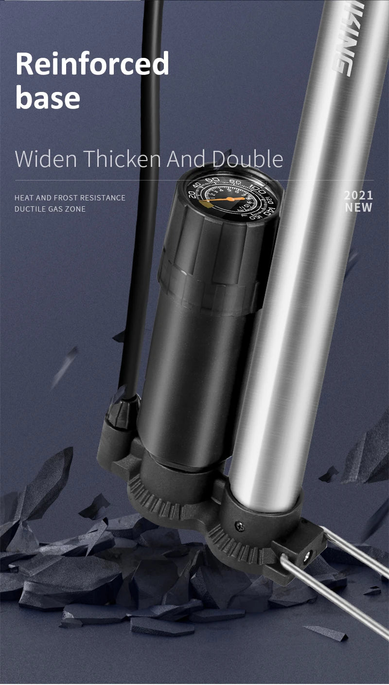 WEST BIKING Bike 120/160PSI Floor Pump High Pressure Cycling Pump Air Inflator Schrader Presta Valve Road MTB Bicycle Tire Pump
