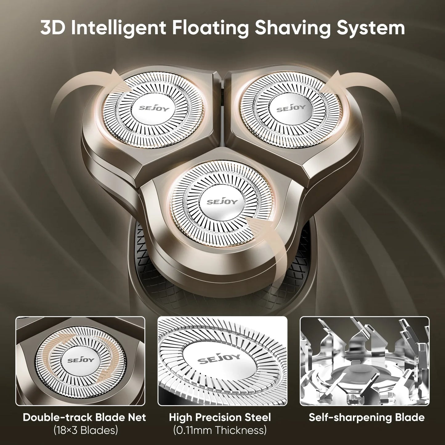 Sejoy 5 in 1 Electric Razor Shaver Barber for Men Rechargeable with Beard Trimmer Portable Shavers for Travel