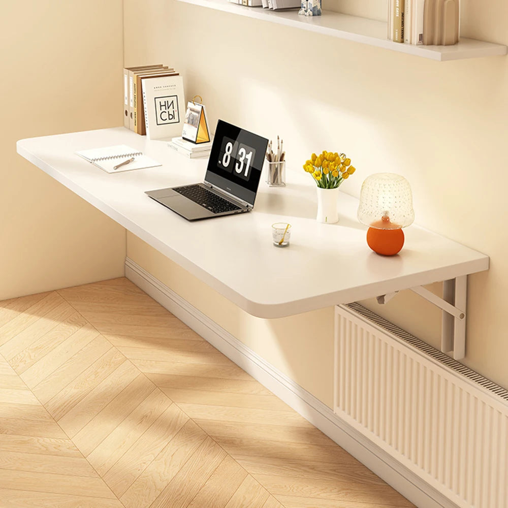 Wall Folding Table Drop-Leaf Folding Floating Hanging Computer Desk White UK