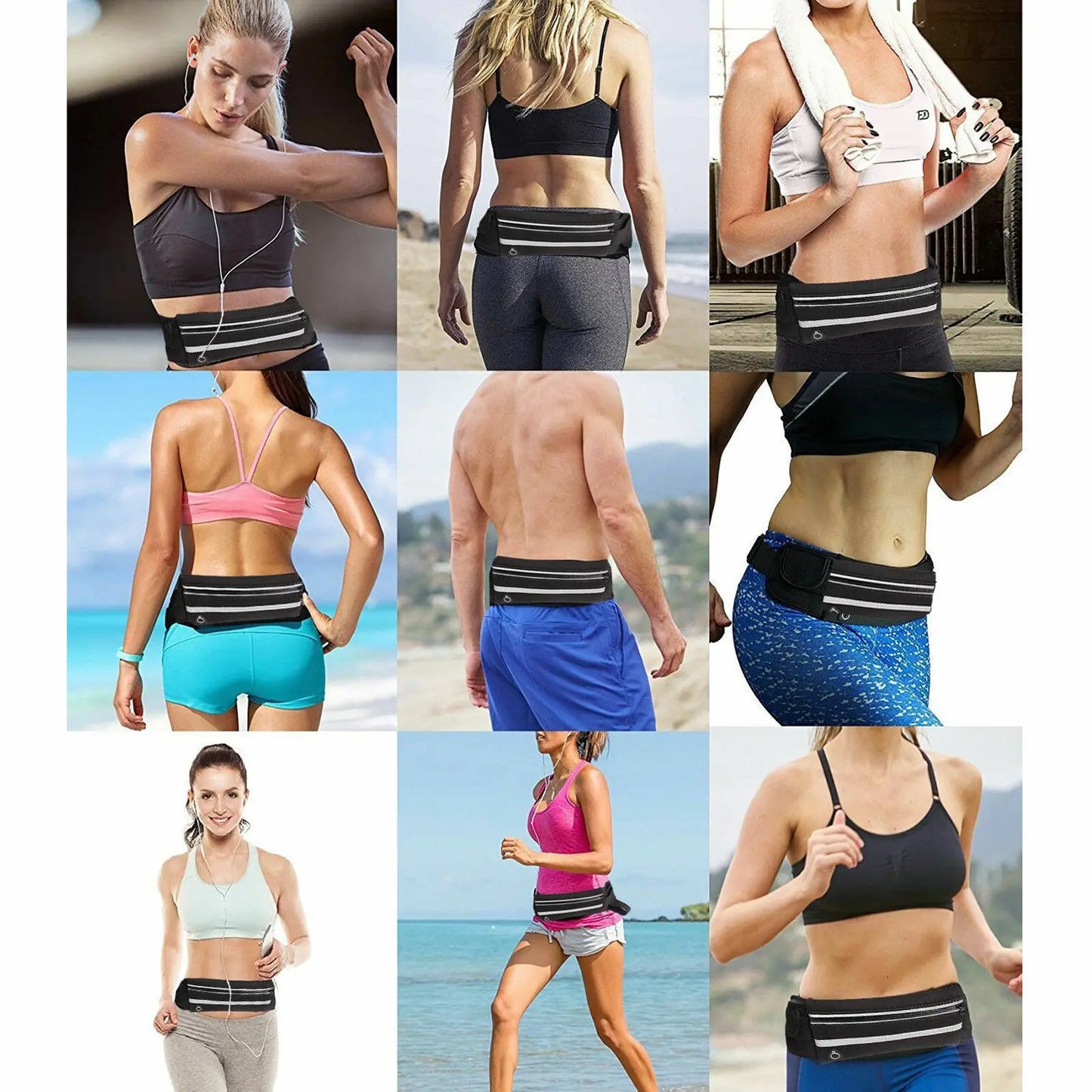 Running Belt Unisex Sport Jogging Phone Keys Mobile Money Bum Bag Waist Travel