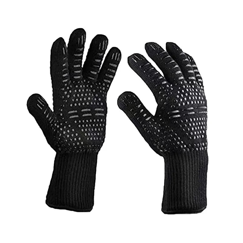 One Piece BBQ Gloves High Temperature Resistance Oven Mitts 500 800 Degrees Fireproof Barbecue Heat Insulation Microwave Gloves