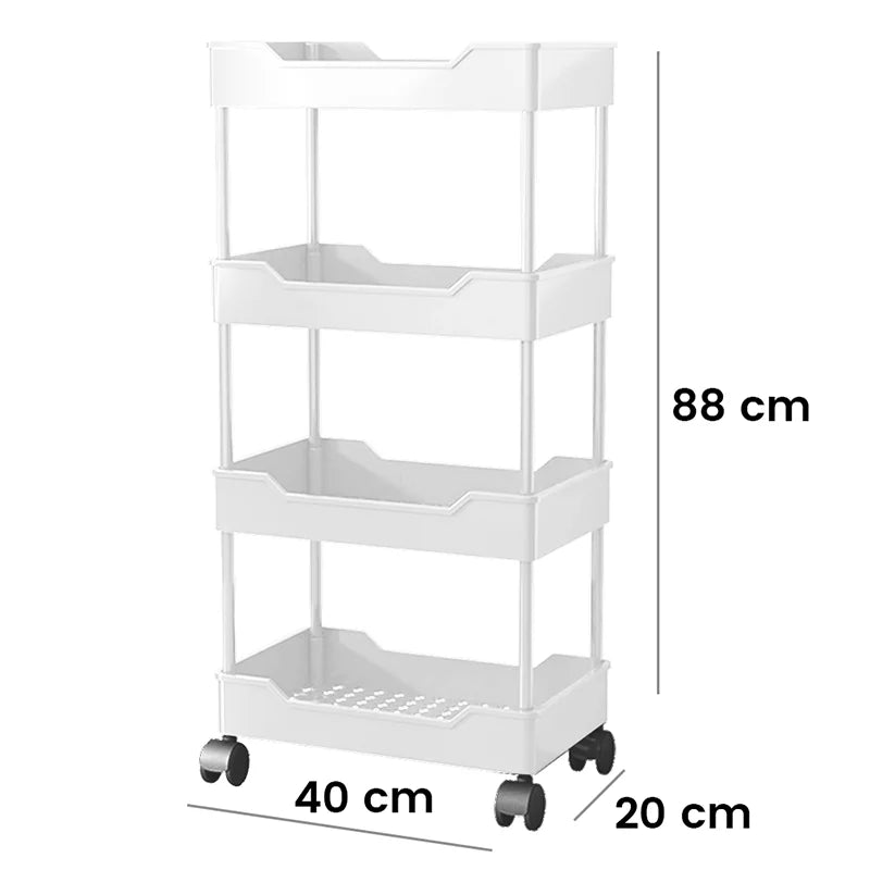 3/4 Tier Mobile Kitchen Organizer Cart With Wheels Rolling Cart Storage Shelf Trolley Bathroom Storage Rack Bar Cart