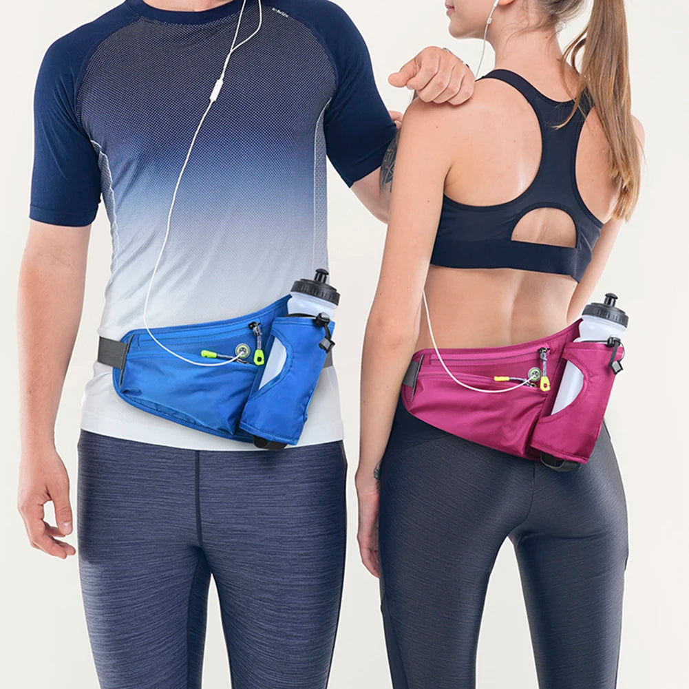 Running Waist Bags Water Bottle Holder Hydration Belt Bag Cell Phone Jogging Cycling Bag For Men Women Sports Fanny Pack Gym Run