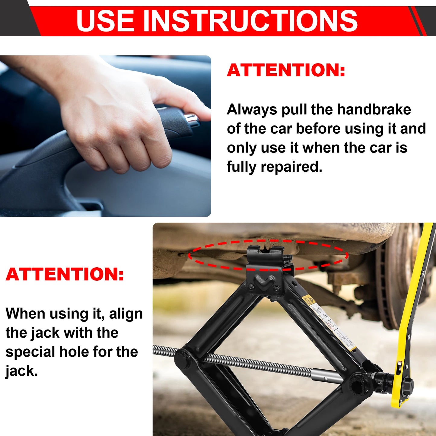 DayPlus Scissor Jack,Compact Car Jack 2 Ton/4409 LBS,105 to 385mm Lifting Range,with Hexagonal Lug Wrench for Cars/SUVS/Sedans