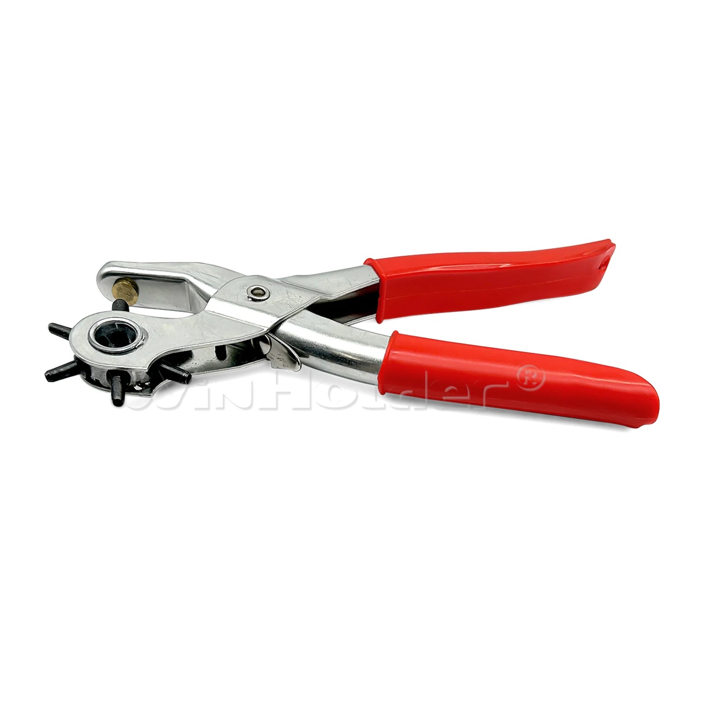 Revolving Leather 6 Sizes Hole Punch Plier Puncher Repair Tool Red For Belts DIY Leather Punch Band Canvas Cut Eyelet
