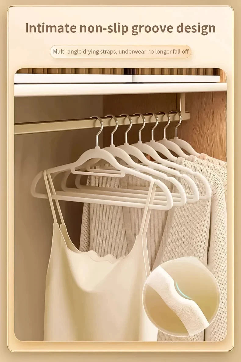 10Pcs Flocked Hanger Home Non-slip Velvet Hangers Elegant Coat Clothes Hanger Strong Durable Racks Hanger