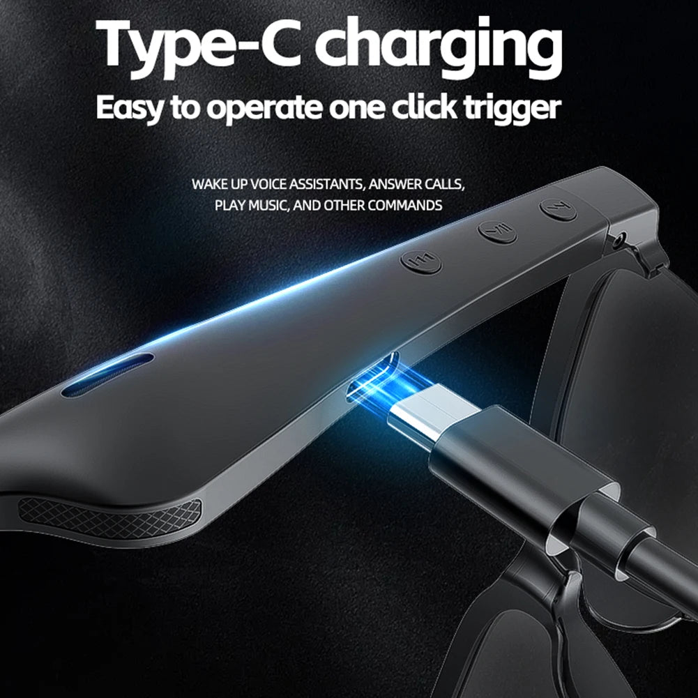 AI Intelligent Translation Glasses Built-in Microphone Speakers Earphone Glasses Music Sunglasses Wireless Headset for Men Women