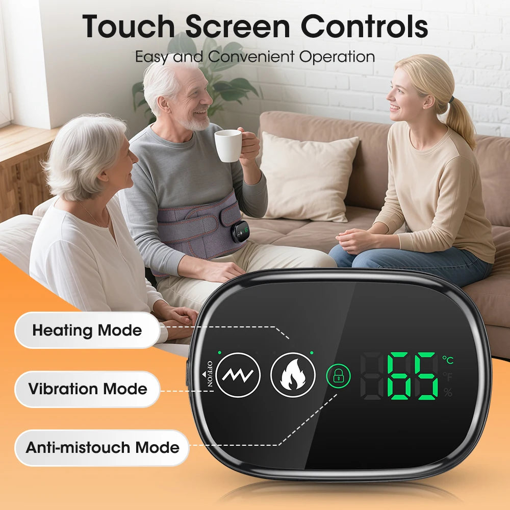 New Upgrade Electric Heating Massaging Waist Belt Relieve Fatigue Relax Muscle Red Light Hot Compress Vibration Massage